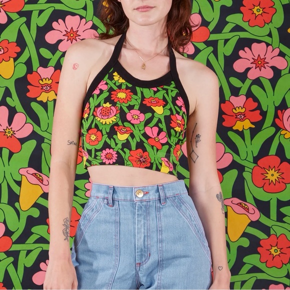 Big Bud Press Tops - Big Bud Press Many Colors Floral Halter Top